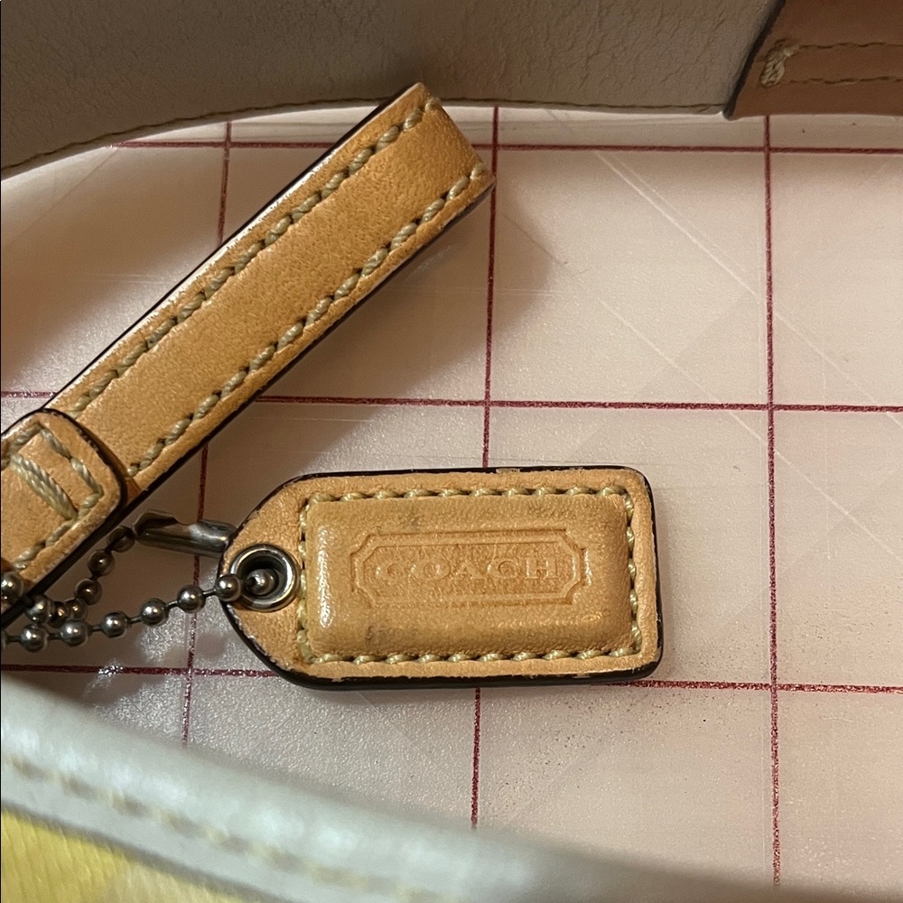 Coach Yellow and Tan Shoulder Bag - Picture 2 of 5